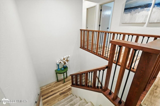 3291 N Edgewater Dr, Wasilla, AK 99623 - staircase with wood finished floors