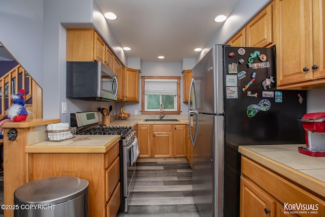 14327 E Birch Cir, Talkeetna, AK 99676 - kitchen with appliances with stainless steel finishes, wood finished floors, and recessed lighting