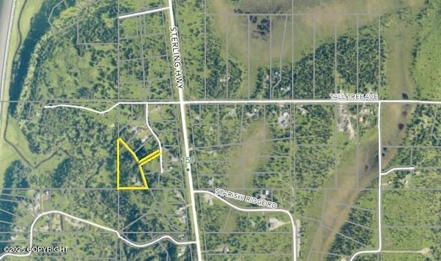 28180 Coastal Vista Cir, Anchor Point, AK 99556 - aerial overview of property's location featuring property parcel outlined
