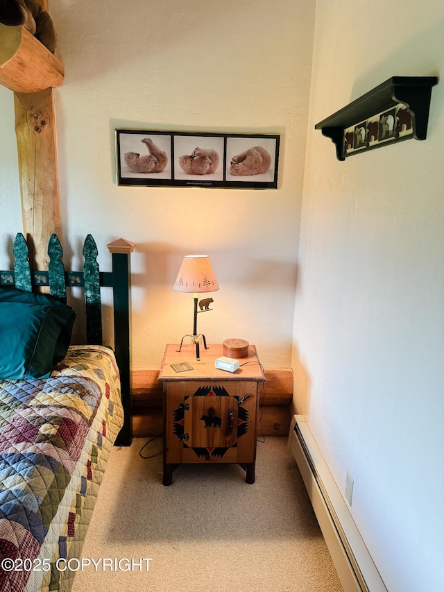 28180 Coastal Vista Cir, Anchor Point, AK 99556 - bedroom featuring a baseboard heating unit and carpet