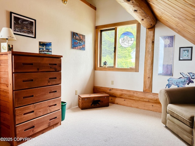 28180 Coastal Vista Cir, Anchor Point, AK 99556 - sitting room featuring carpet and vaulted ceiling