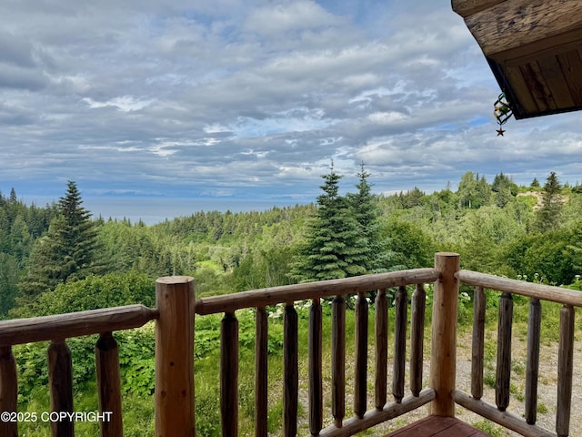 28180 Coastal Vista Cir, Anchor Point, AK 99556 - balcony featuring a wooded view