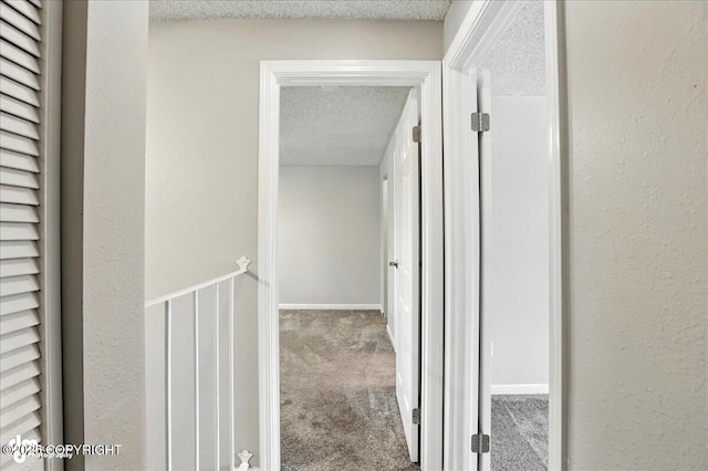 3298 Montpelier Ct Unit 12F, Anchorage, AK 99503 - hallway featuring a textured ceiling and carpet floors