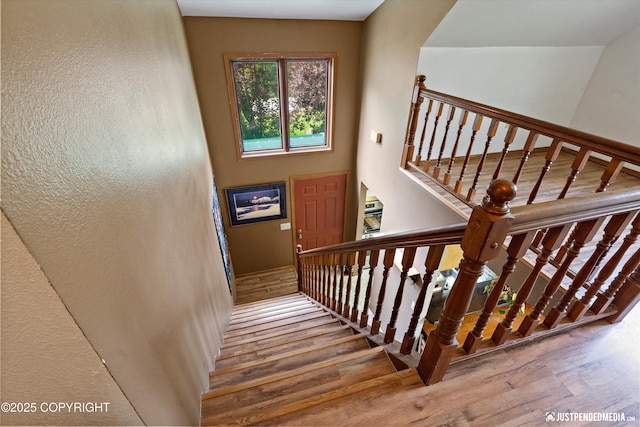 7409 S Timberview Dr, Wasilla, AK 99623 - stairway with wood finished floors