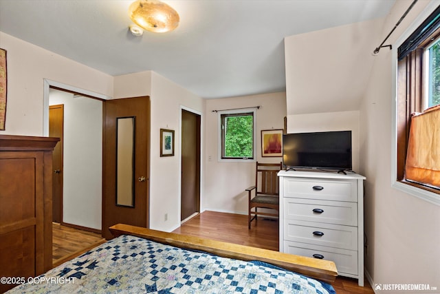 7409 S Timberview Dr, Wasilla, AK 99623 - bedroom featuring wood finished floors and baseboards