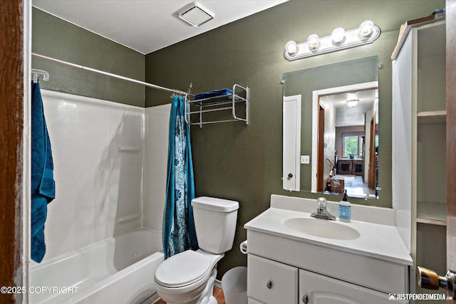7409 S Timberview Dr, Wasilla, AK 99623 - bathroom featuring vanity and shower / bath combo with shower curtain