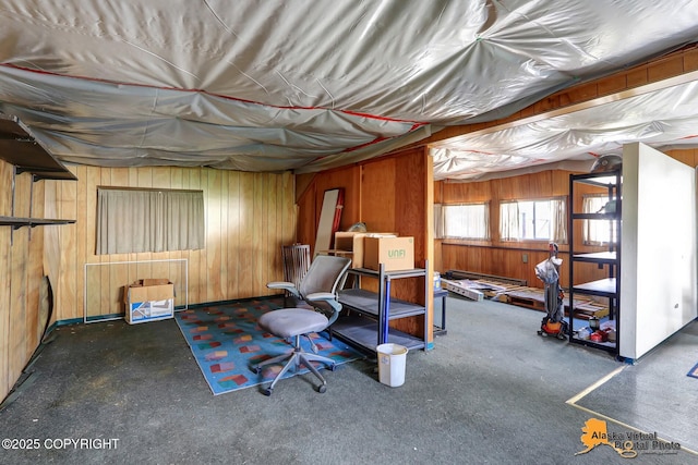 124 E 7th Ave, Anchorage, AK 99501 - basement with wooden walls and carpet