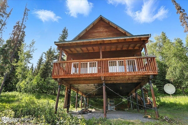 34494 Grizzly Ln, Sterling, AK 99672 - rear view of property with a wooden deck