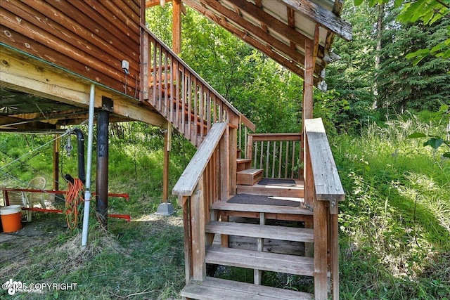 34494 Grizzly Ln, Sterling, AK 99672 - wooden deck featuring stairs