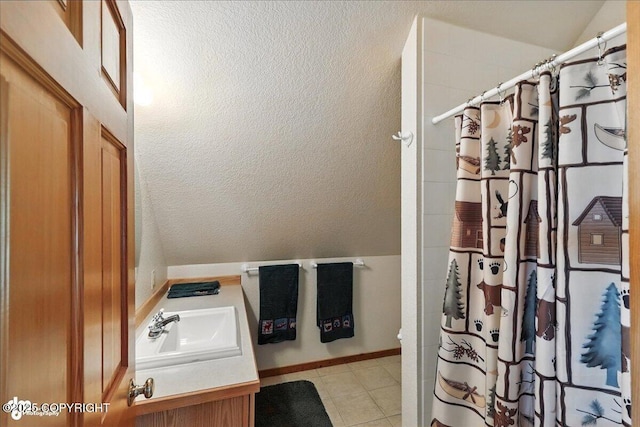 34494 Grizzly Ln, Sterling, AK 99672 - bathroom with vanity and a shower with shower curtain