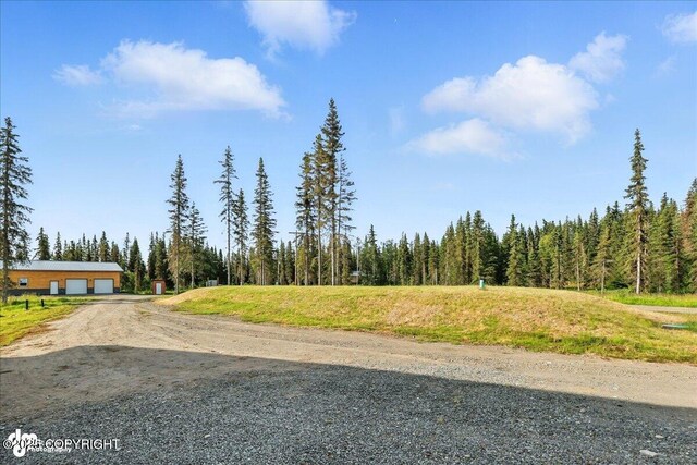 23634 Kasilof River Cir, Kasilof, AK 99610 - view of dirt / gravel road featuring a forest view