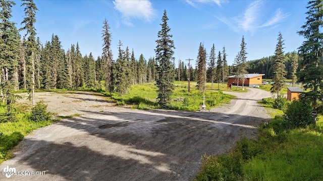 23634 Kasilof River Cir, Kasilof, AK 99610 - view of dirt / gravel road with a wooded view