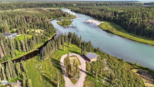 23634 Kasilof River Cir, Kasilof, AK 99610 - aerial view of property's location featuring a heavily wooded area and a large body of water