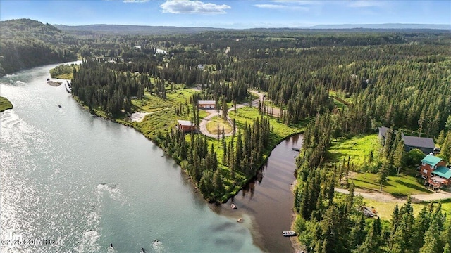 23634 Kasilof River Cir, Kasilof, AK 99610 - bird's eye view of a heavily wooded area and a nearby body of water