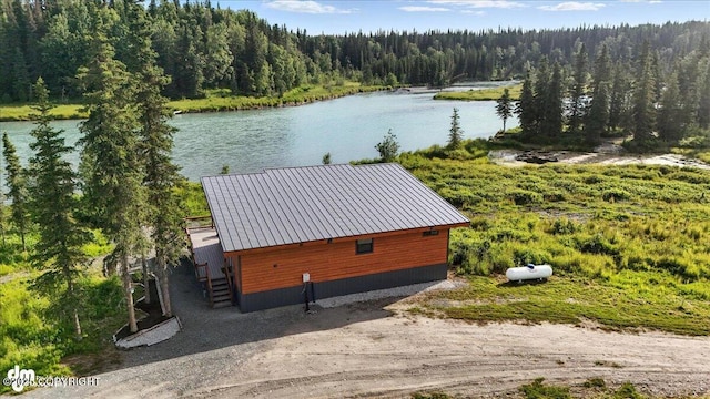 23634 Kasilof River Cir, Kasilof, AK 99610 - view of subject property with a forest and a large body of water