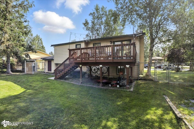 2924 Carnaby Way, Anchorage, AK 99504 - back of house featuring a gate, stairs, and a wooden deck