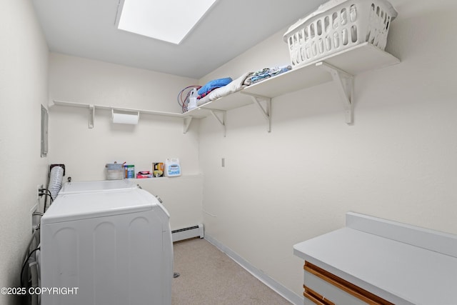 10711 Colville St, Eagle River, AK 99577 - washroom with independent washer and dryer and a baseboard radiator