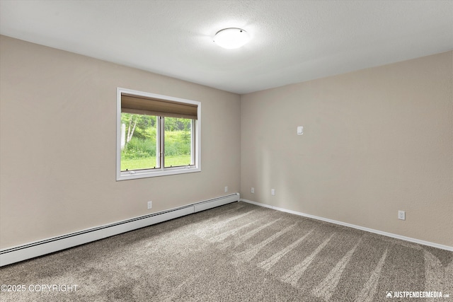 15201 Pollock Dr, Anchorage, AK 99516 - carpeted empty room with a baseboard heating unit and baseboards