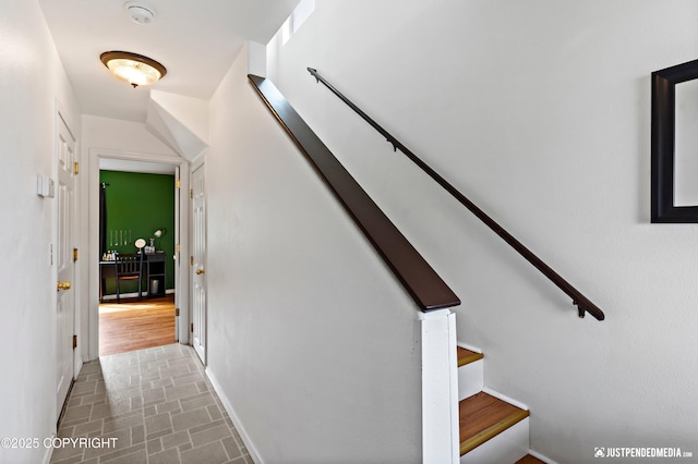 2666 Lauren Creek Loop # 23, Anchorage, AK 99507 - stairway featuring brick patterned floors and baseboards