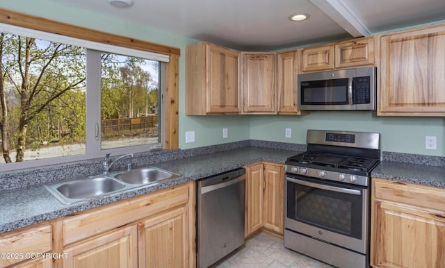 8011 Stewart Mountain Dr, Eagle River, AK 99577 - kitchen featuring appliances with stainless steel finishes, recessed lighting, and dark countertops