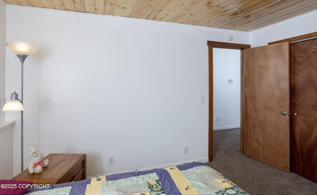 8011 Stewart Mountain Dr, Eagle River, AK 99577 - carpeted bedroom with wood ceiling and a closet