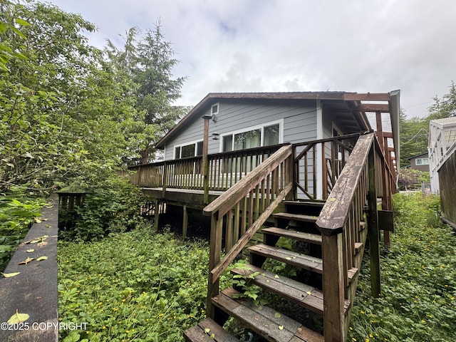 3237 Lincoln Ct, Ketchikan, AK 99901 - back of property featuring stairs and a wooden deck