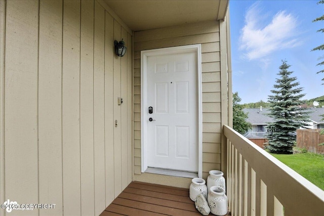 10300 Ridge Park Dr, Anchorage, AK 99507 - doorway to property with a balcony