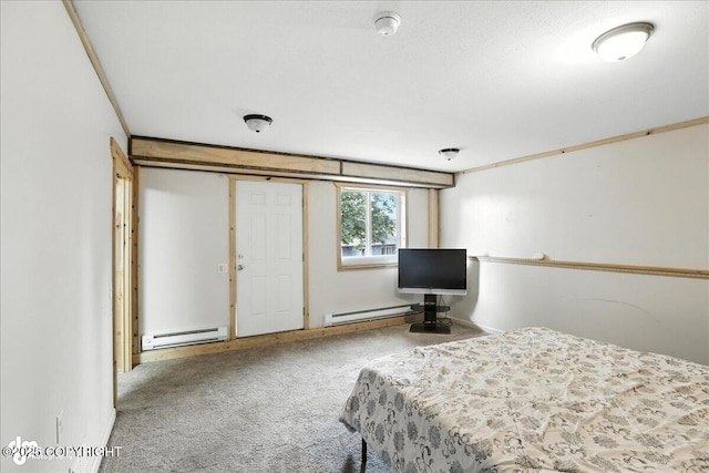 10300 Ridge Park Dr, Anchorage, AK 99507 - carpeted bedroom with a baseboard heating unit