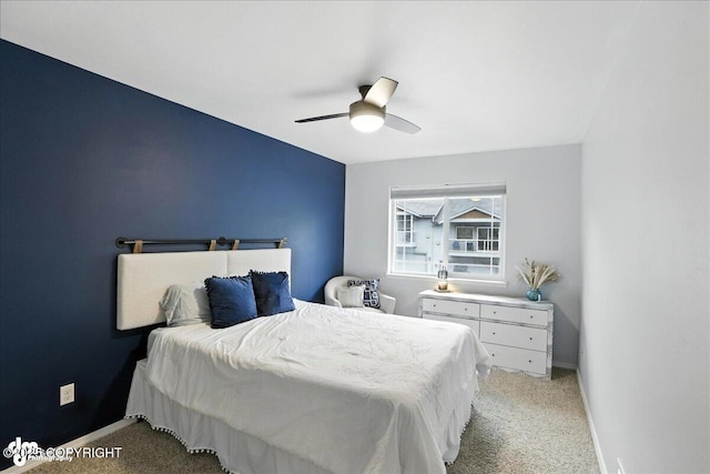 20454 Icefall Dr, Eagle River, AK 99577 - bedroom with light carpet and ceiling fan