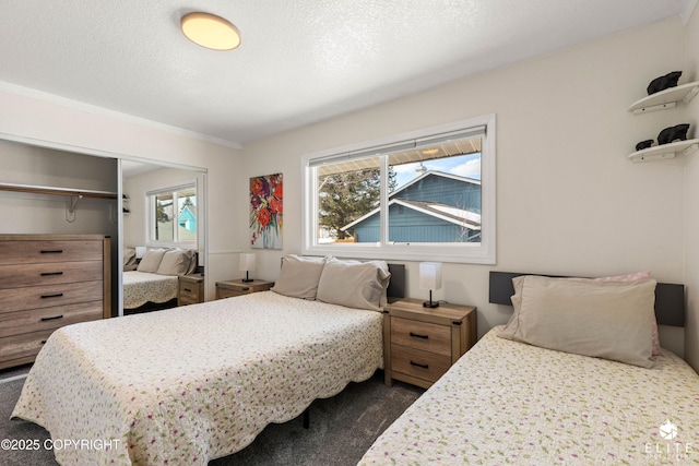 8430 Greenhill Way, Anchorage, AK 99502 - bedroom featuring dark colored carpet and a closet