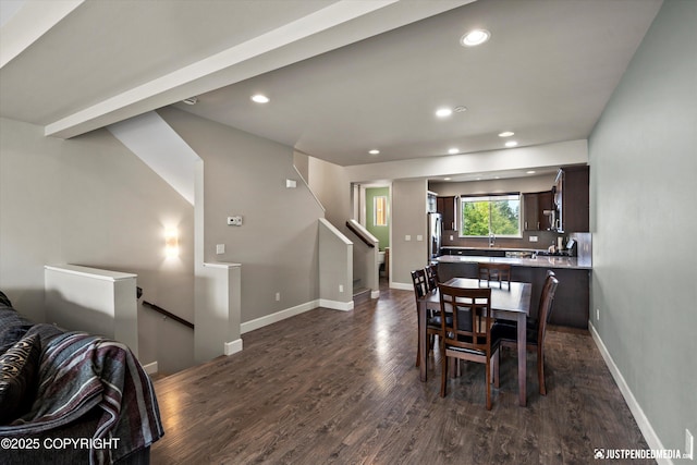 11459 Moonrise Ridge Pl # 7, Anchorage, AK 99516 - dining area with dark wood-style flooring and recessed lighting