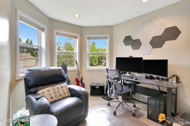7521 Labrador Cir, Anchorage, AK 99502 - office space featuring healthy amount of natural light, carpet, and recessed lighting