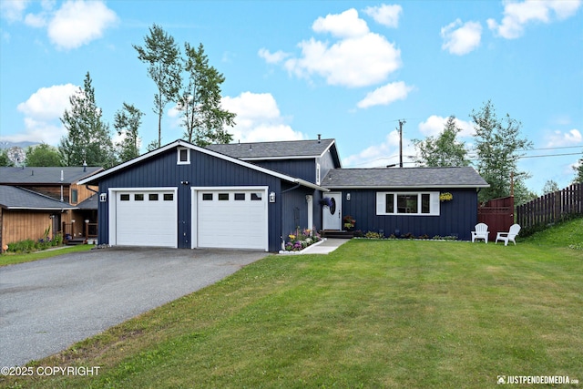 8410 E 20th Ave, Anchorage, AK 99504 - ranch-style house featuring asphalt driveway, a garage, and a shingled roof