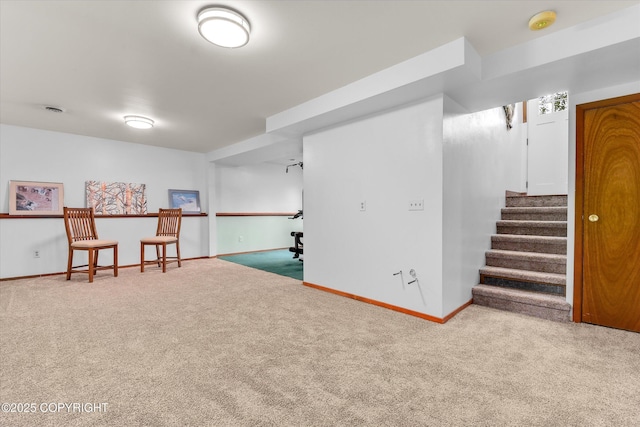 12145 Rainbow Ave, Anchorage, AK 99516 - finished below grade area featuring carpet floors and stairs