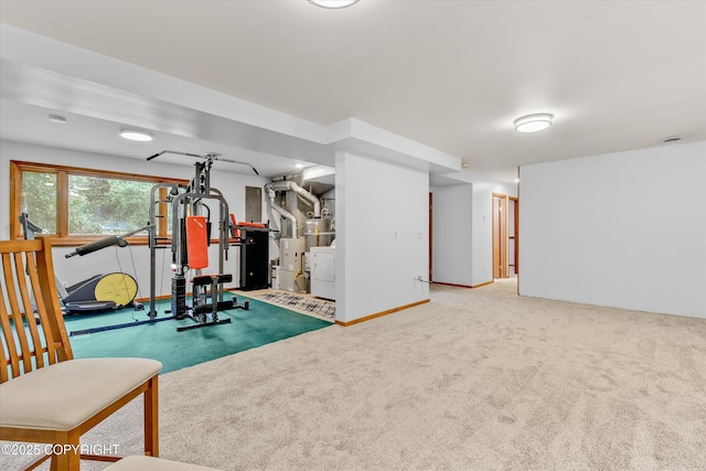12145 Rainbow Ave, Anchorage, AK 99516 - exercise room featuring carpet flooring and baseboards