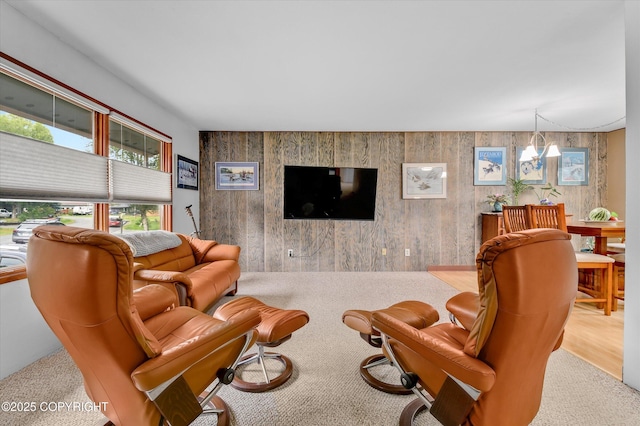 12145 Rainbow Ave, Anchorage, AK 99516 - carpeted living room with wooden walls