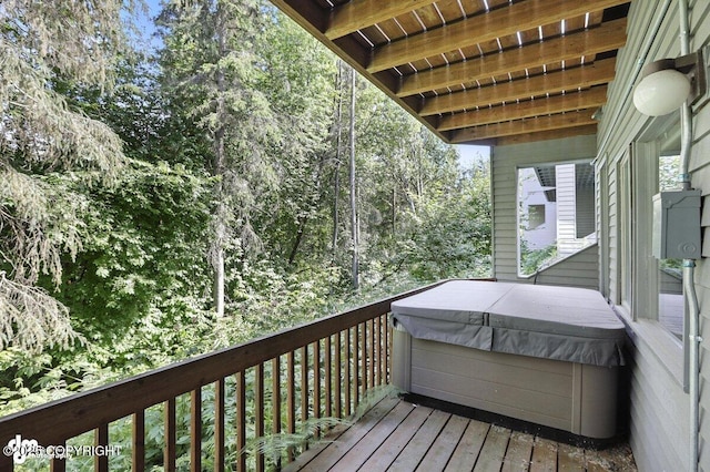 2433 La Honda Dr, Anchorage, AK 99517 - deck featuring a hot tub