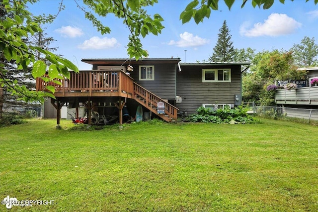 4733 Becharof St, Anchorage, AK 99507 - back of house featuring a deck and stairway