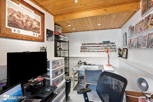 4733 Becharof St, Anchorage, AK 99507 - home office featuring wooden ceiling and recessed lighting