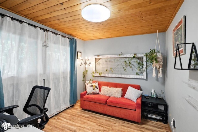 4733 Becharof St, Anchorage, AK 99507 - office area with wooden ceiling and wood finished floors