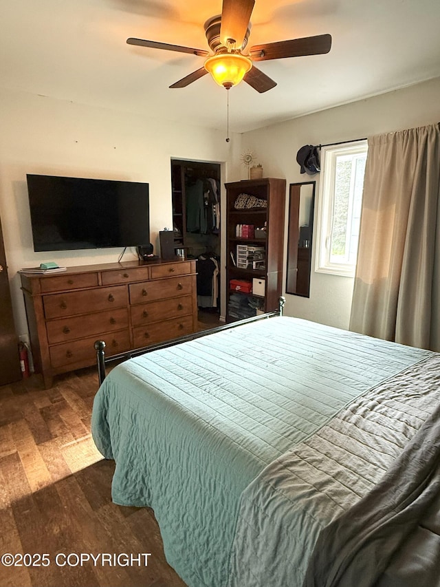 54110 Field Dr, Nikiski/North Kenai, AK 99611 - bedroom featuring wood finished floors and ceiling fan