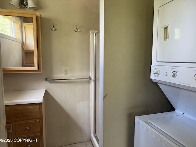20120 W Glenn Hwy, Chickaloon, AK 99674 - laundry area featuring stacked washer / drying machine