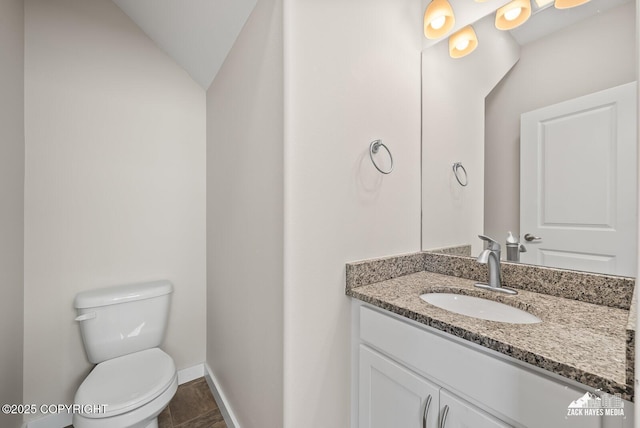 8126 Grayhawk Cir, Anchorage, AK 99507 - half bath with vanity and lofted ceiling