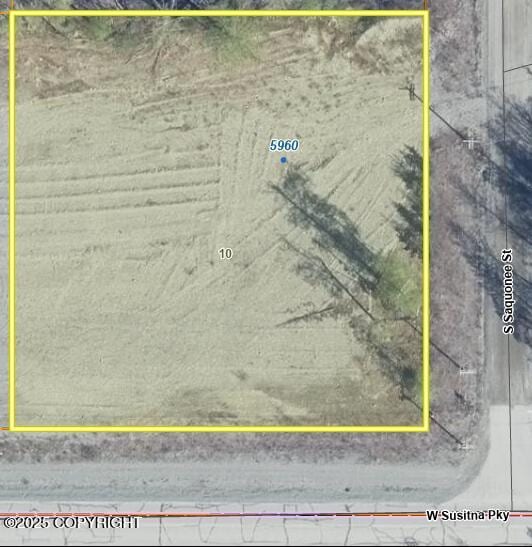 5960 Saquonee St, Big Lake, AK 99623 - map / location featuring property boundaries highlighted