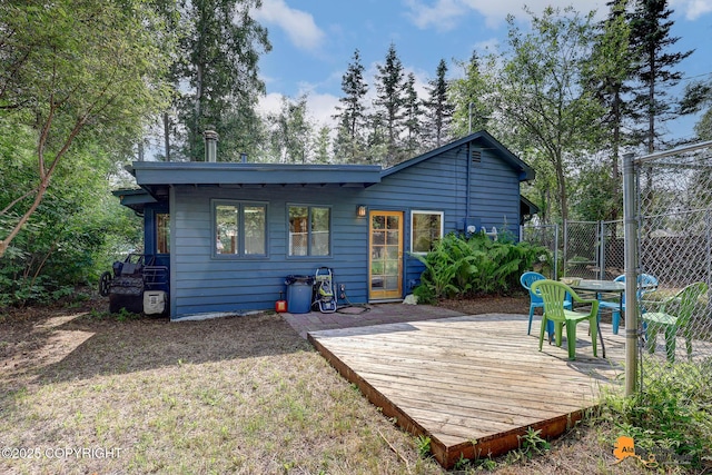 2641 W 27th Ave, Anchorage, AK 99517 - rear view of property featuring a wooden deck