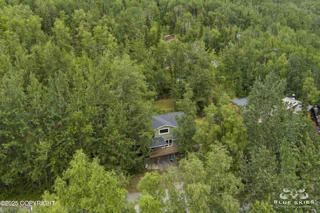 22432 Glacier View Dr, Eagle River, AK 99577 - aerial view of property and surrounding area featuring a heavily wooded area