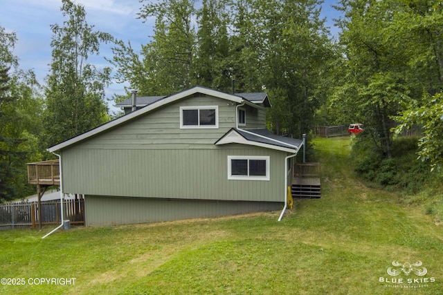 22432 Glacier View Dr, Eagle River, AK 99577 - view of side of home featuring a deck