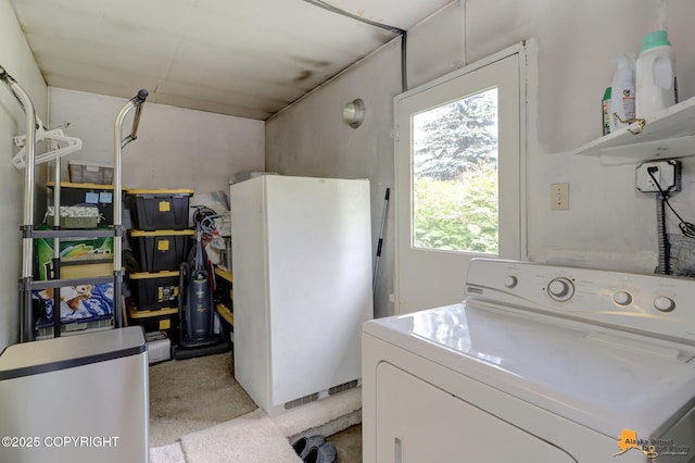 4905 Roger Dr, Anchorage, AK 99507 - washroom with washer / dryer and carpet flooring
