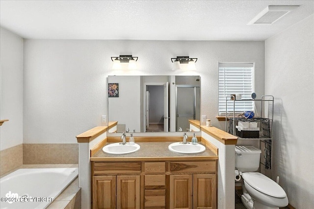 34443 Matanuska St, Soldotna, AK 99669 - full bath with a bath, a shower stall, and double vanity