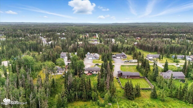 34443 Matanuska St, Soldotna, AK 99669 - aerial view of property's location with a heavily wooded area and nearby suburban area